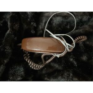 VINTAGE brown 1980s TRIMLINE PUSH BUTTON PHONE‎ Western Electric untested